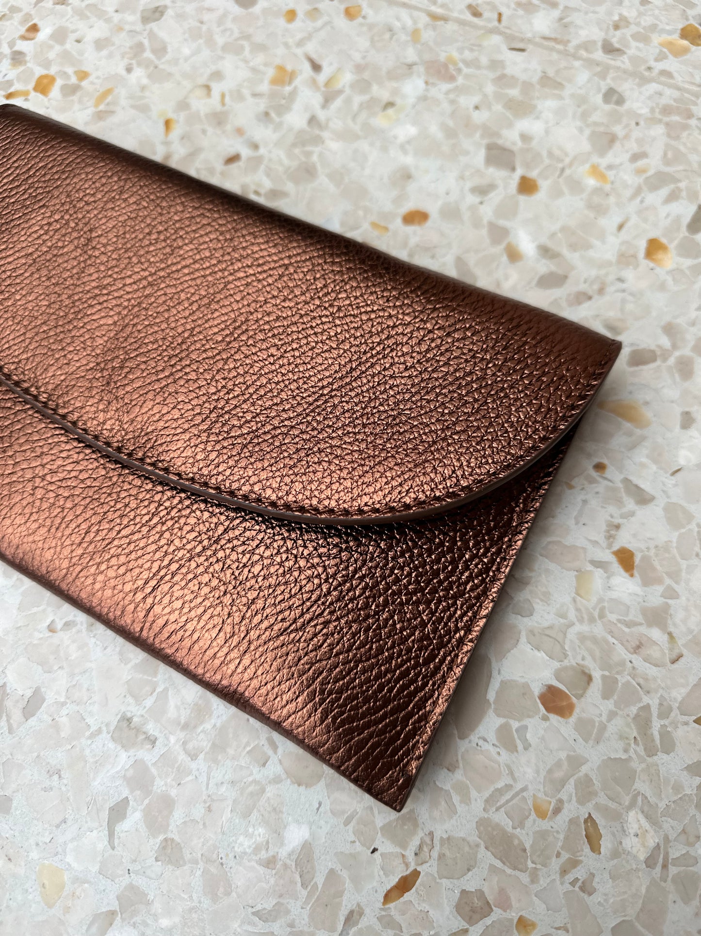 Bisou - Leren clutch / tasje koper
