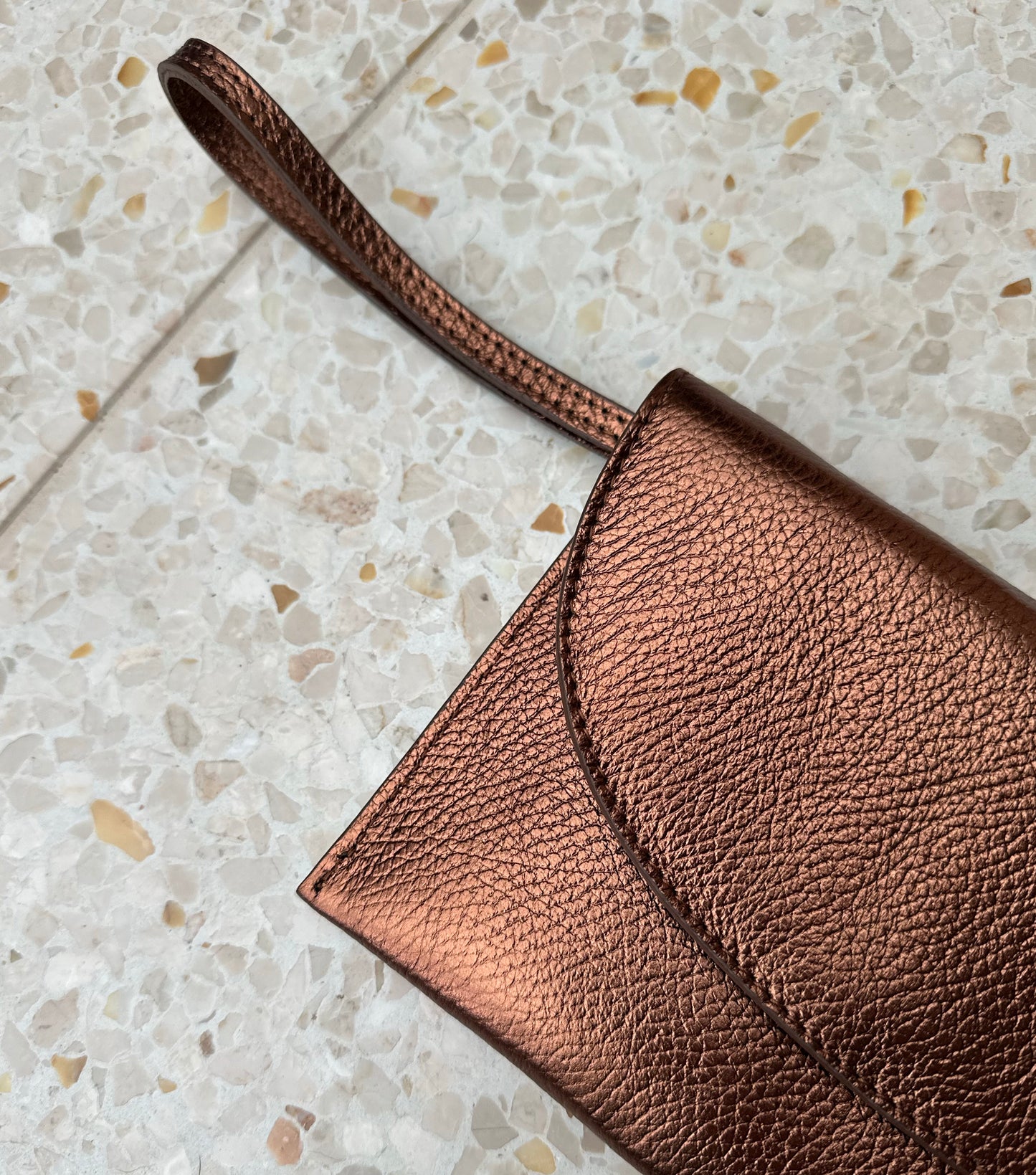 Bisou - Leren clutch / tasje koper