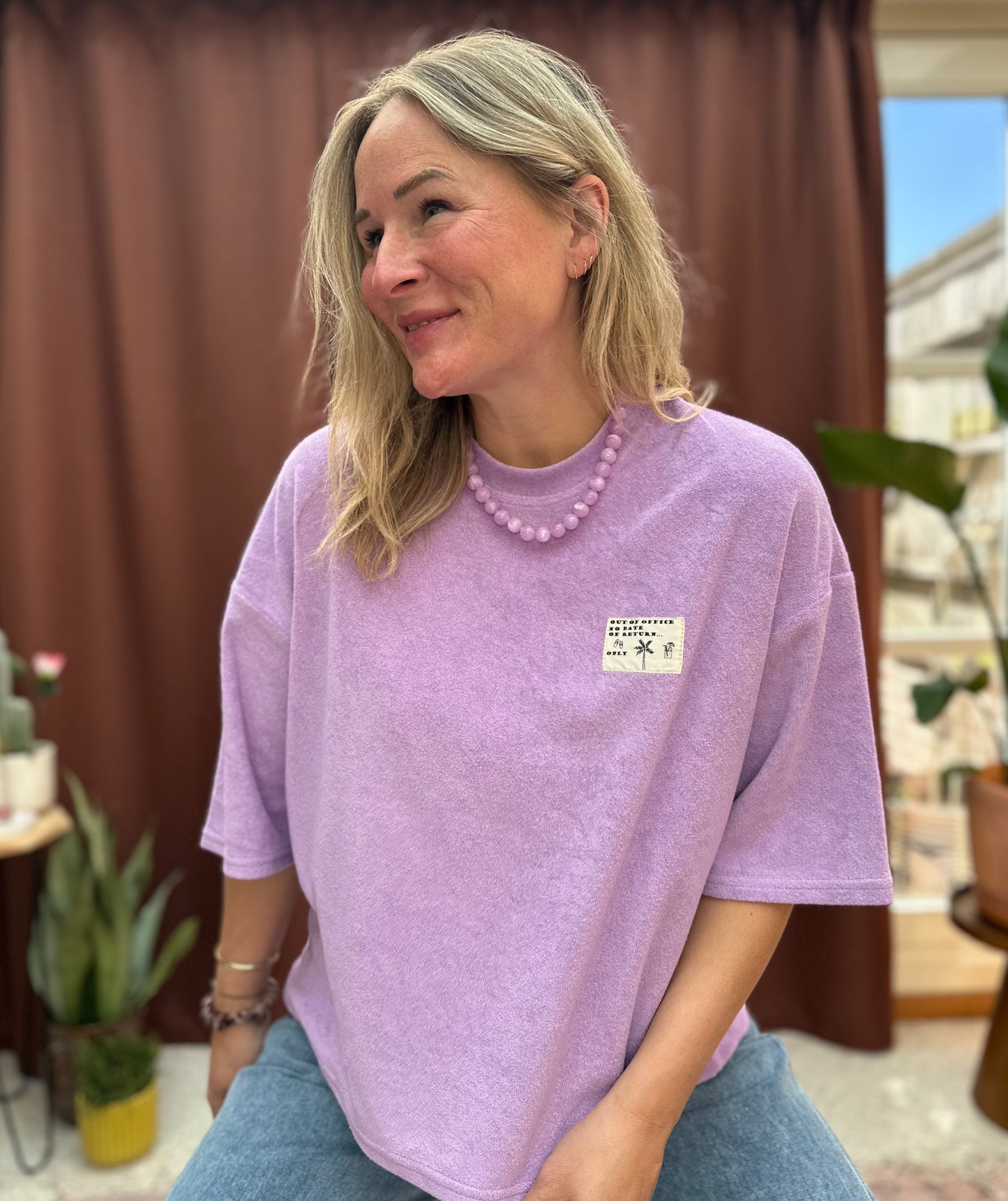 Ella - lila badstof t-shirt
