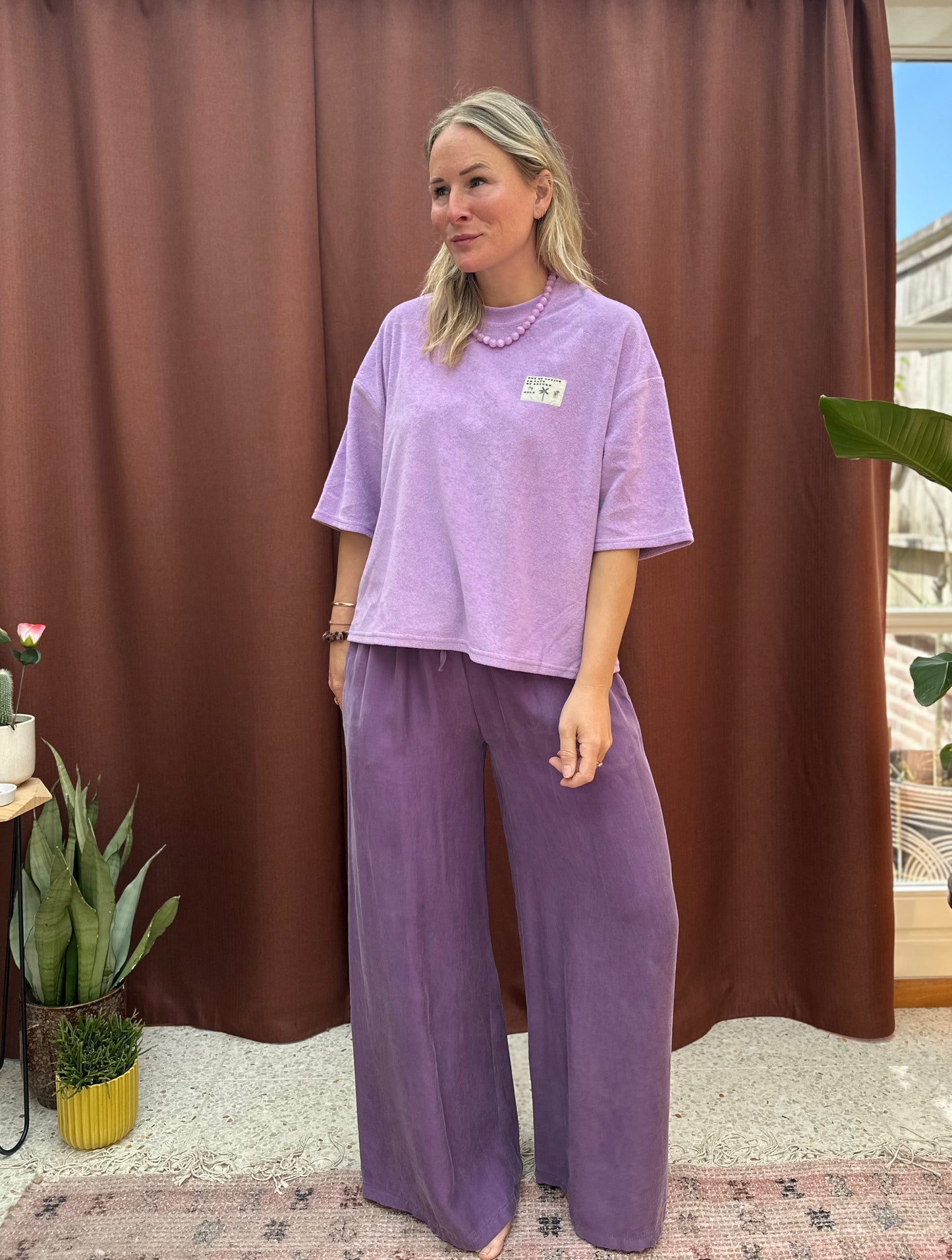 Ella - lila badstof t-shirt