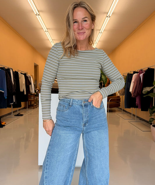 Kani - strepen longsleeve groen